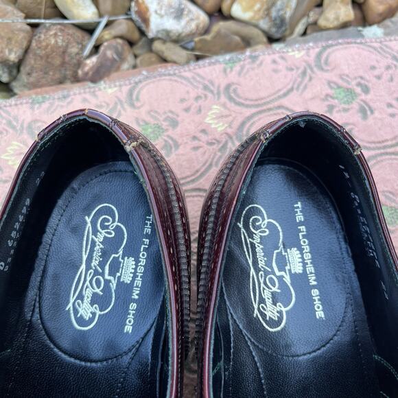 Florsheim Lexington Men's Burgundy Wingtip Oxfords 12D Dress Shoes - Picture 9 of 10